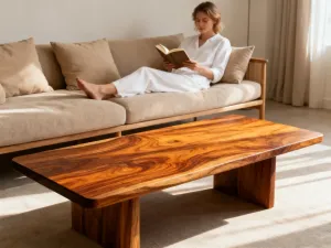 Nowoczesny telewizor Hisense 4K wyeksponowany w minimalistycznym salonie o przytulnym wystroju.