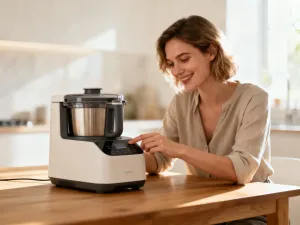 Nowoczesny telewizor Hisense 4K wyeksponowany w minimalistycznym salonie o przytulnym wystroju.